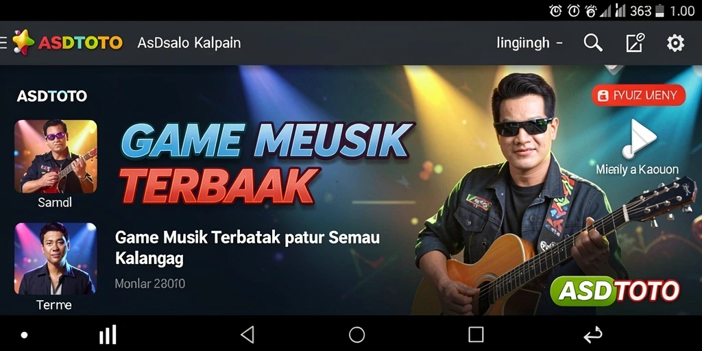 Screenshot utama ASDTOTO menampilkan gameplay musik yang menegangkan dan interaktif.