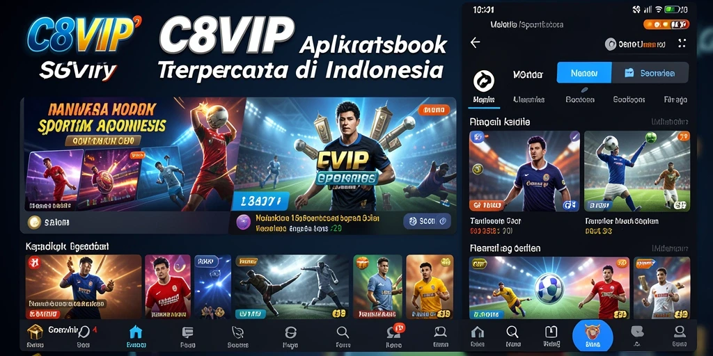 Tangkapan layar C8VIP menampilkan fitur taruhan olahraga yang interaktif.