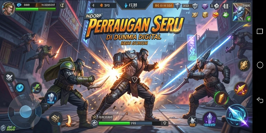 Tangkapan layar gameplay INDORP menunjukkan aksi pertarungan yang intens.