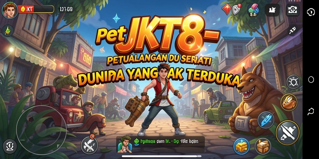 Tampilan gameplay JKT8 yang menampilkan petualangan mendebarkan.