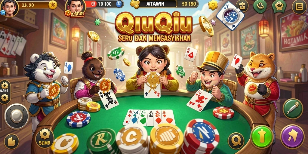 Gameplay seru KATAWIN dengan pemain lain dalam QiuQiu.