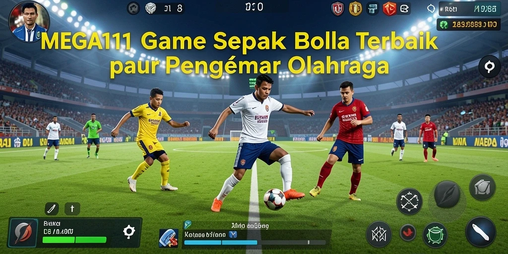 Tampilan gameplay MEGA111 yang mendebarkan saat pertandingan sepak bola.