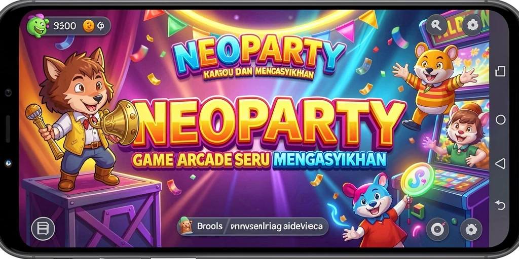 Tampilan gameplay seru NEOPARTY yang penuh aksi.