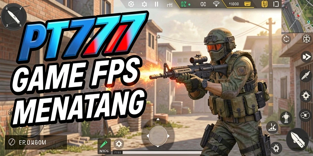 Tampilan gameplay seru PT777 dalam aksi FPS.