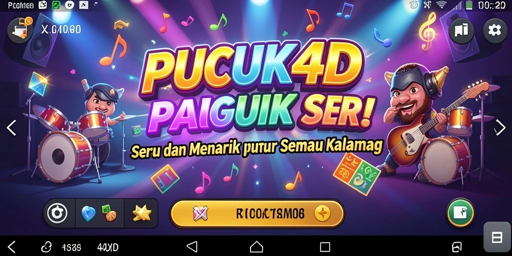 Tampilan gameplay menarik dari PUCUK4D dengan berbagai alat musik.