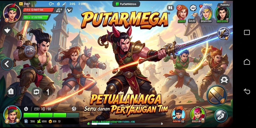Tampilan gameplay PUTARMEGA yang seru dan dinamis.