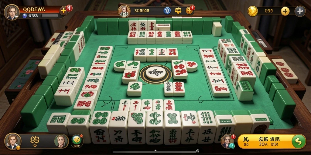 Tampilan gameplay Mahjong yang seru dan menantang di QQDEWA.