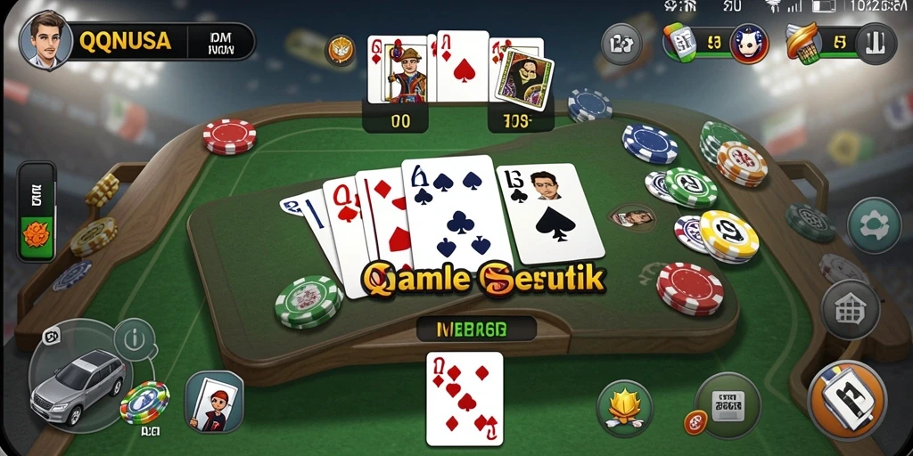 Tampilan menawan dari game Gaple QQNUSA saat bermain.