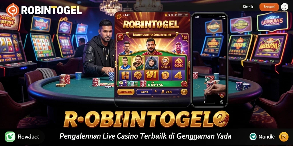 Tampilan gameplay Live Casino di ROBINTOGEL dengan dealer langsung.