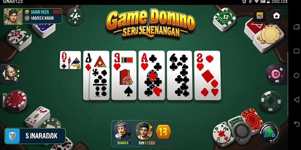 Screenshot utama SINAR123 menampilkan gameplay Domino yang seru.